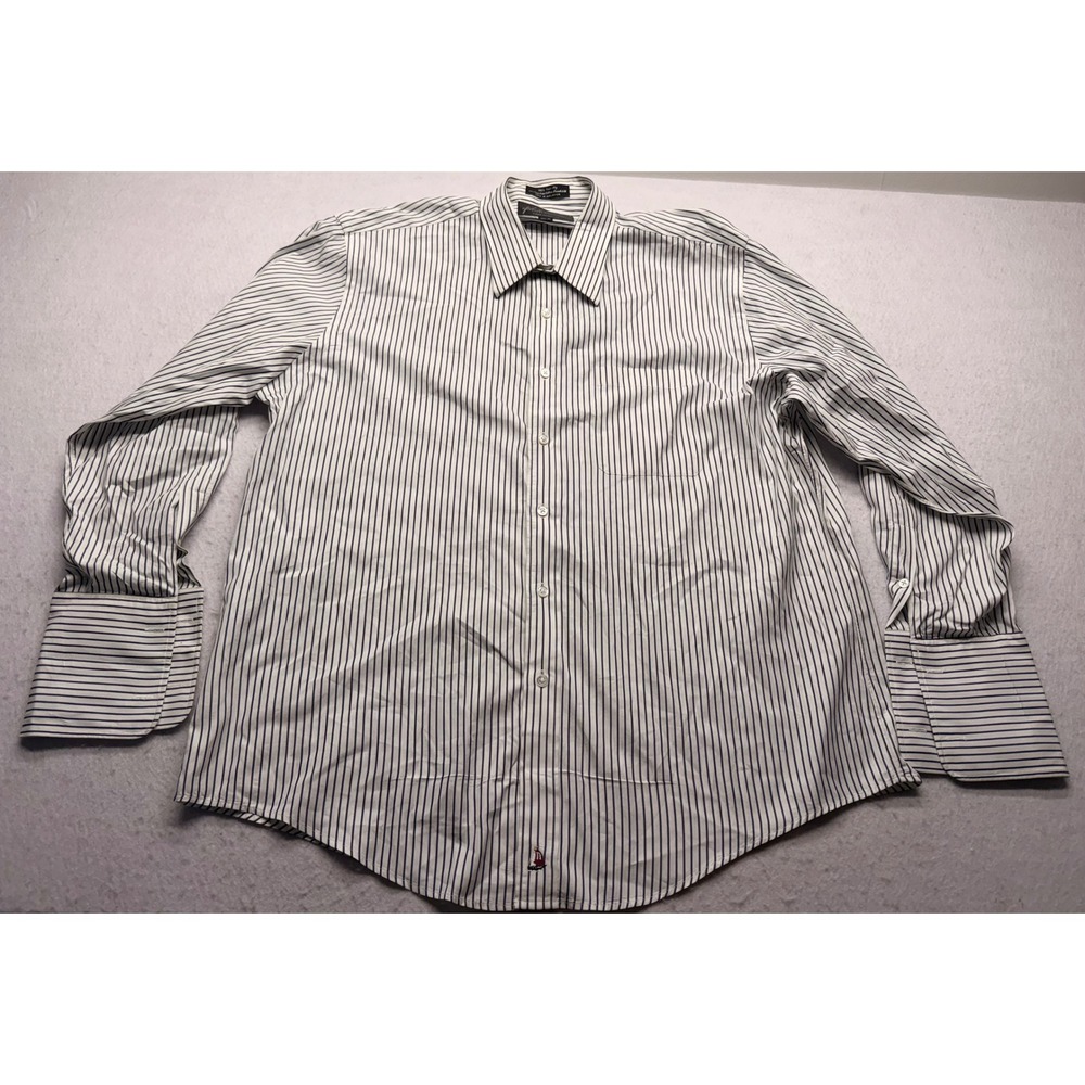 John W Nordstrom Signature Dress Shirt 17.5 33 Egyptian Cotton French Cuff